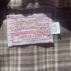 vintage H Bar C Ranchwear western permanent press 17-35